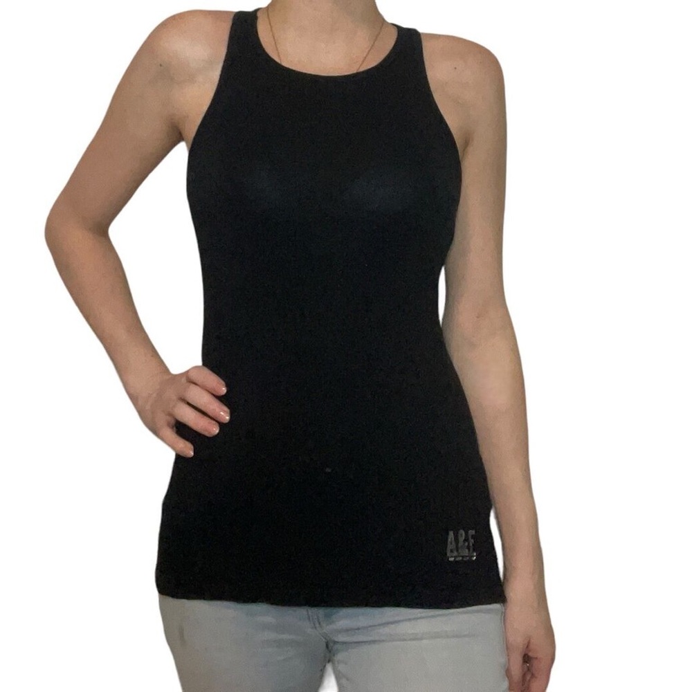 ABERCROMBIE & FITCH Active Open Back Tank Black Women Size M-L A&F
